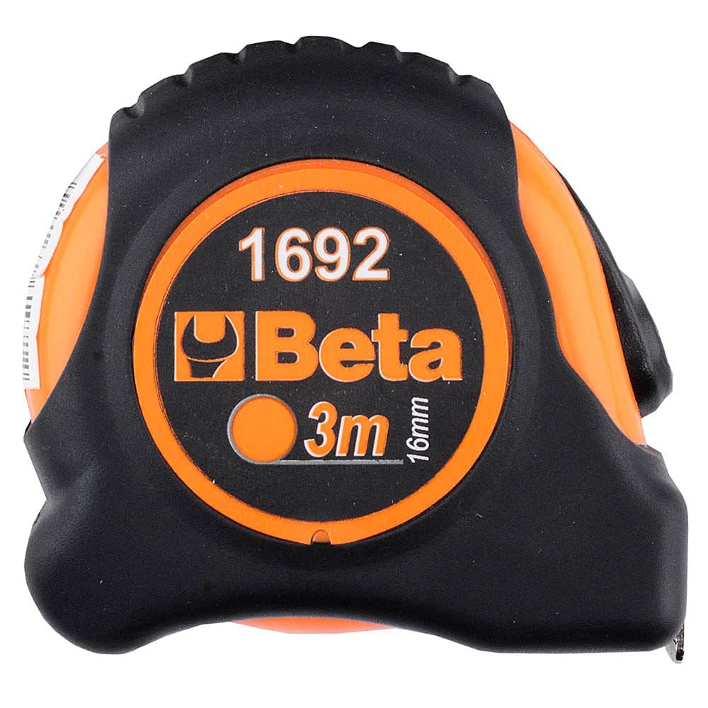 Beta 1692/3 - Flessometro cassa bimateriale in ABS antiurto nastro in acciaio classe di precisione ii
