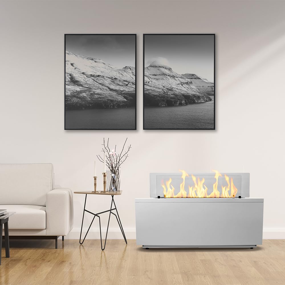 Divina Fire Camino a bioetanolo da Terra per Interno Esterno Caravaggio Bianco L100xP40xH40 cm
