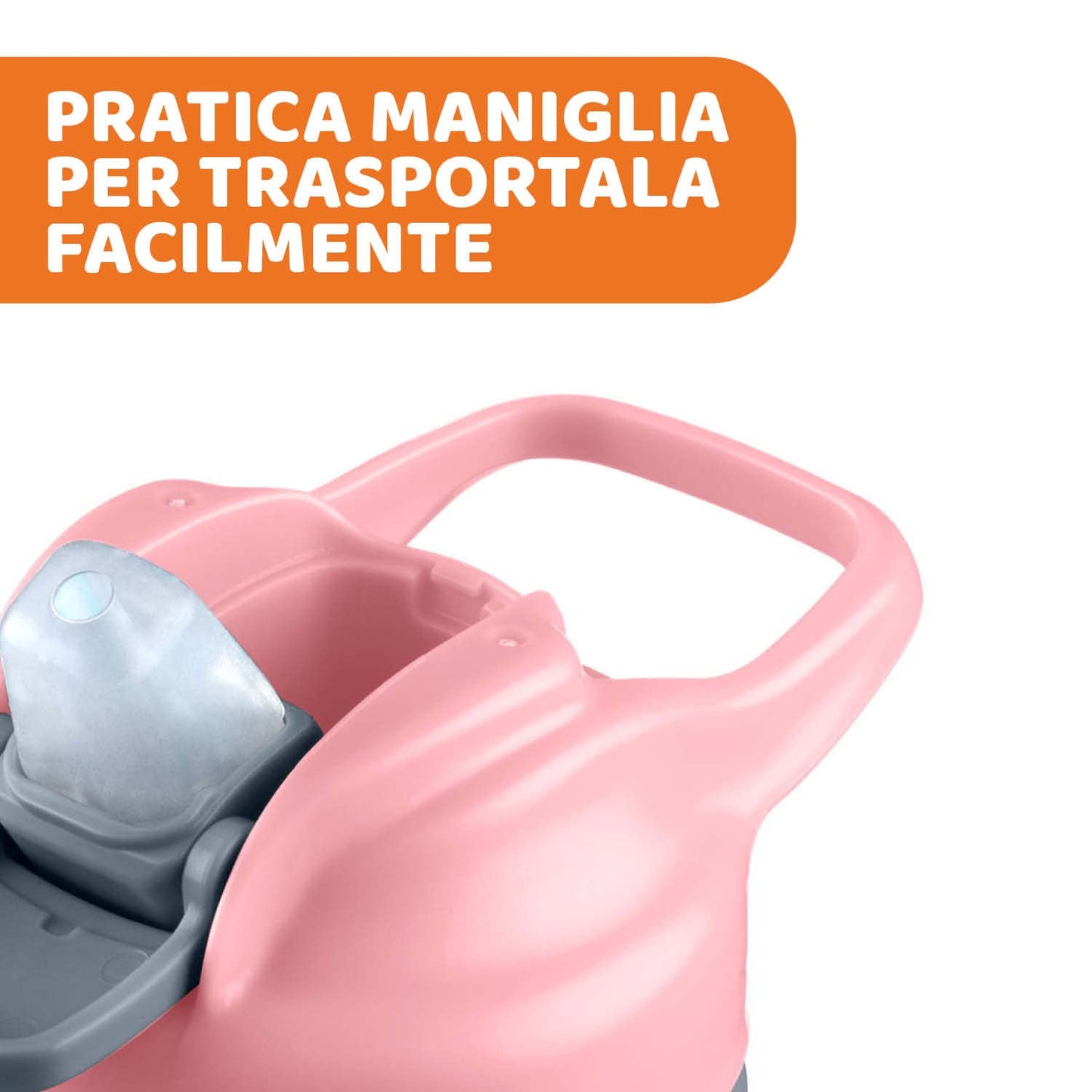 Chicco Pop-up Cup, Bicchiere Antigoccia per Bambini, Pratica Apertura, Beccuccio in Silicone, Chiusura Ermetica, Facile da Trasportare, Bicchiere per Bambini 2 Anni, Capacità 350 ml, Rosa