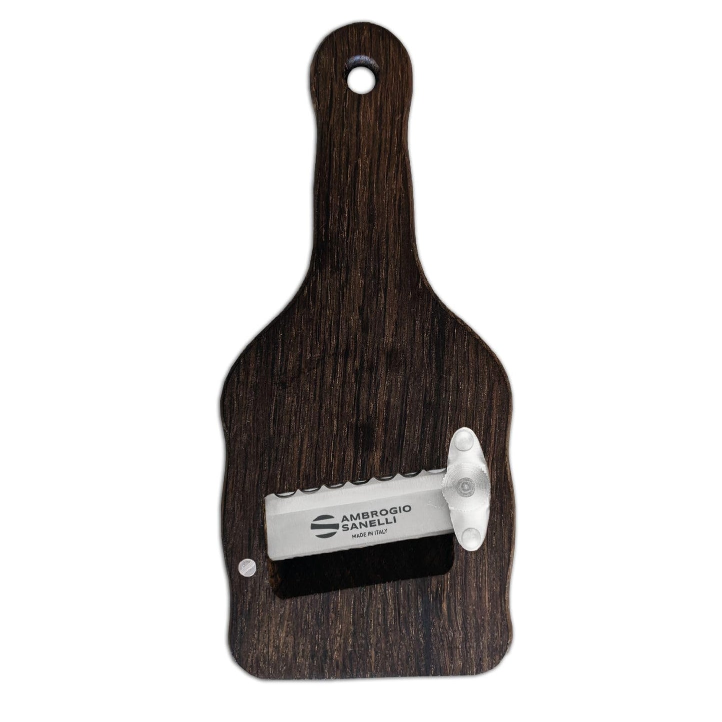Sanelli Ambrogio, Affettatartufi in Legno di Rovere Fumigato, con Lama Ondulata Regolabile in Acciaio Inox, Resistente, per Tagli Precisi, Made in Italy