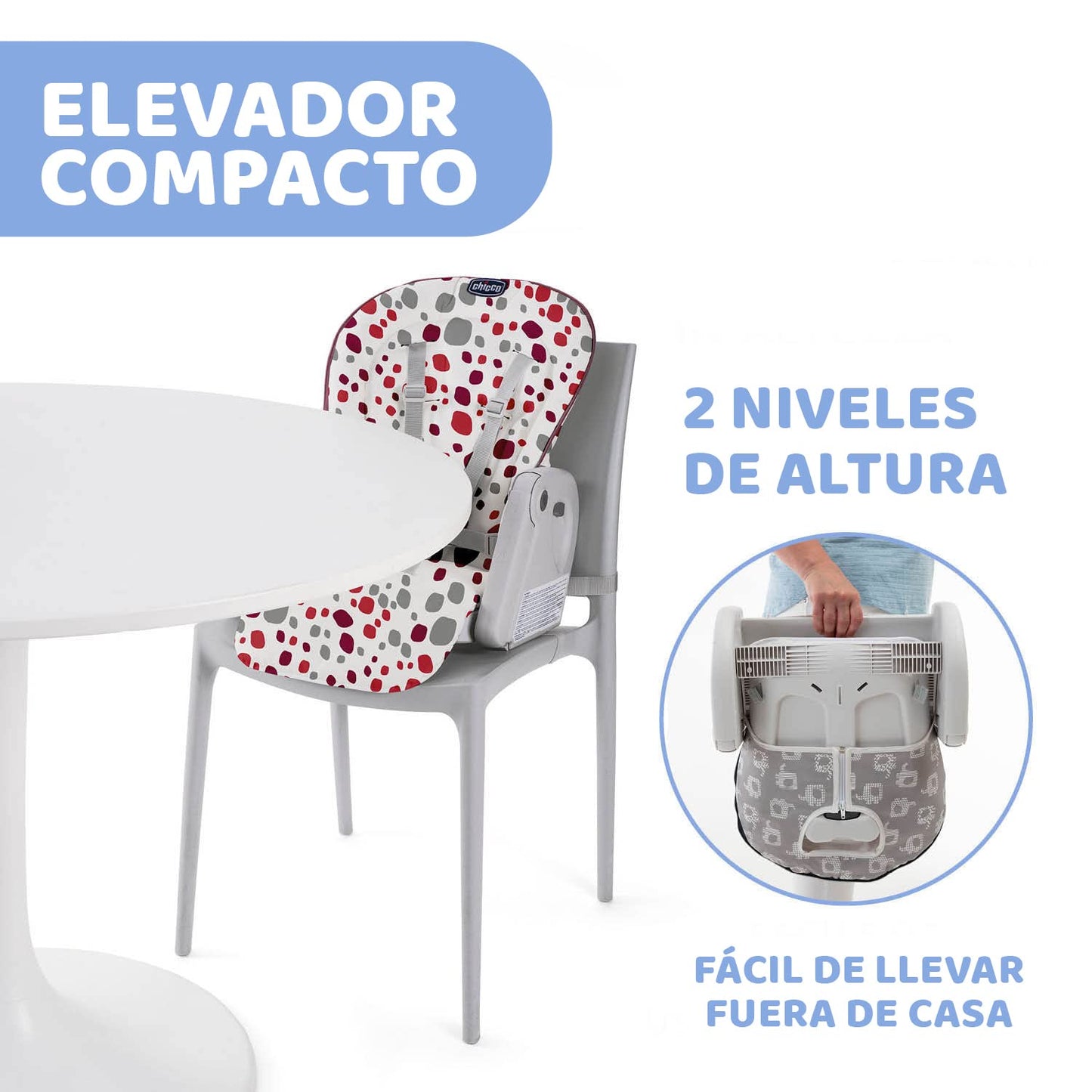 Chicco Polly Progres5 Seggiolone Pappa Regolabile per Bambini 0 Mesi - 3 Anni (15 kg), Trasformabile in Rialzo Sedia Bambini, Reclinabile a Sdraietta, con 4 Ruote e Chiusura Compatta - Cherry