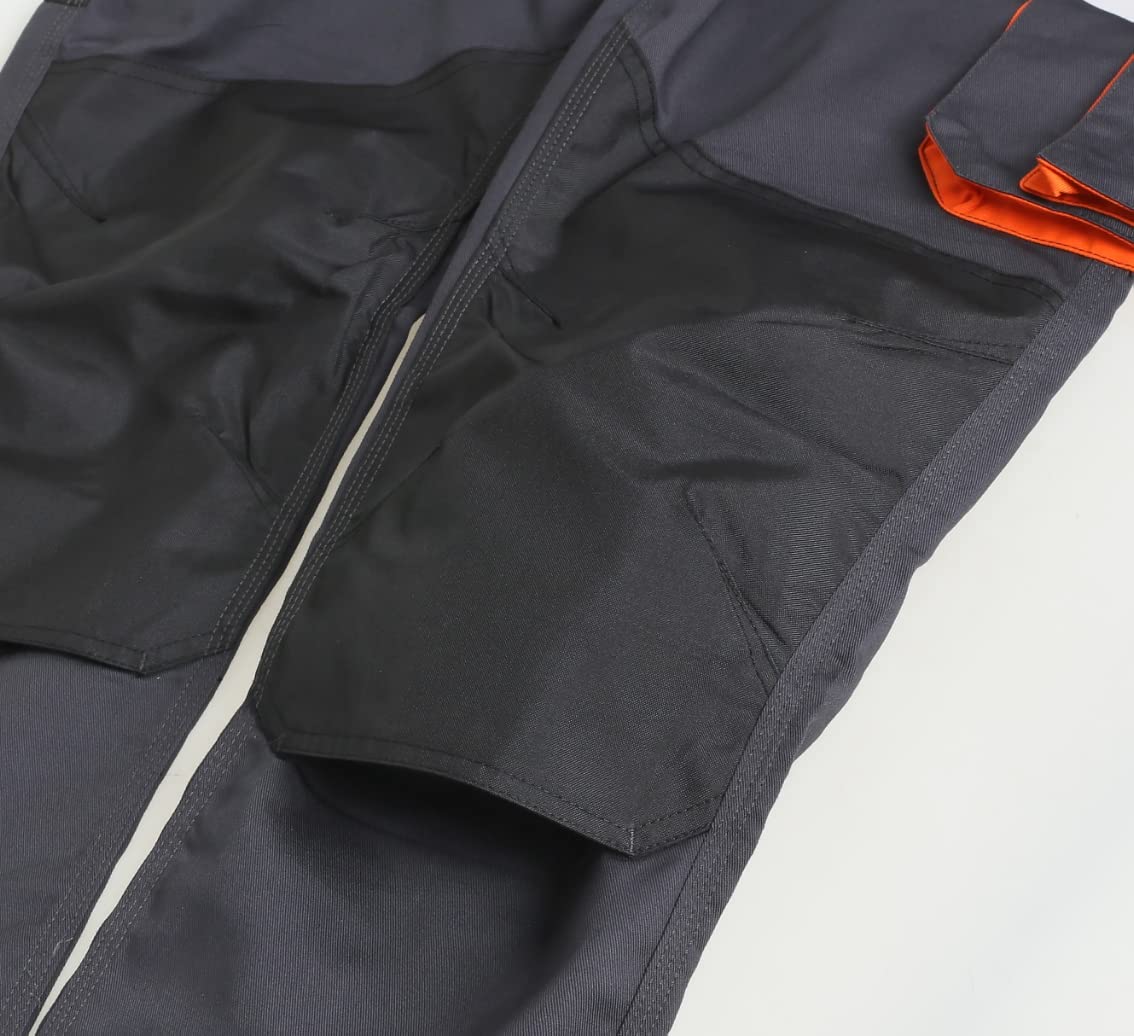 BETA 7900E M - Pantaloni da lavoro multitasche, inserti rinforzati e ginocchiere in poliestere. Due profonde tasche anteriori, tasca porta metro e nastro porta martello - Grigio