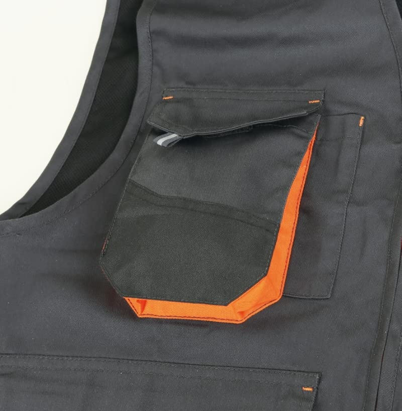 BETA 7867G M Gilet leggero da Lavoro in T/C twill, 65% Poliestere e 35% Cotone, con Tasche al Petto, Taschino Porta Penna, Inserto Porta Badge, Tasconi in Vita e Inserti Antiabrasione, Grigio
