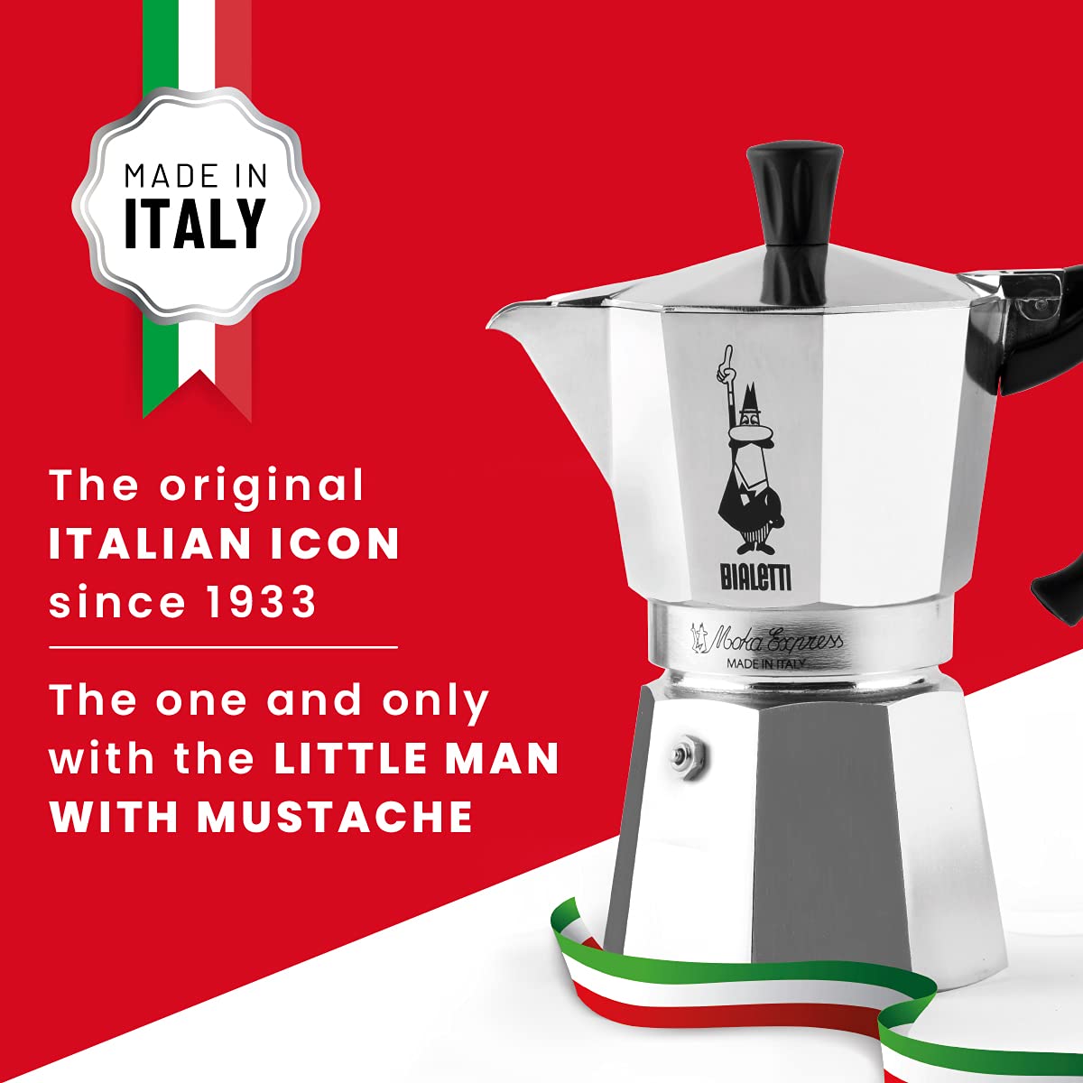 Bialetti Caffettiera 9 Tazze Moka Express Molto Grande in Allumino