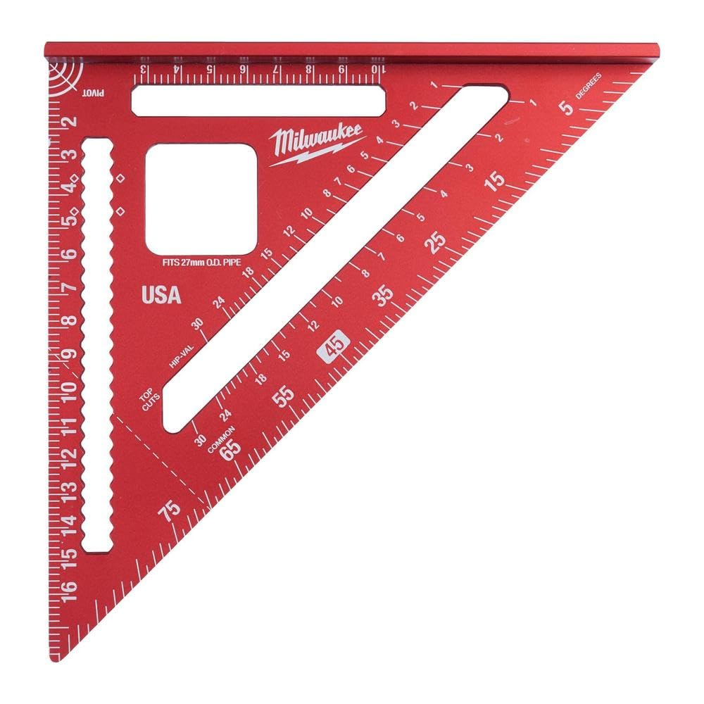 MILWAUKEE Squadra Triangolare Metrica 18cm Base Larga, Guida per Tubi, Falegname