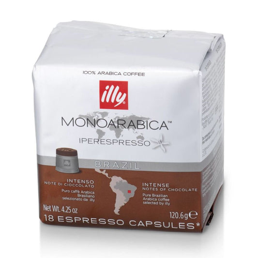 ILLY 6 Pacchi Da 18 capsule Monoarabica Mono Origine: Brasile Marrone