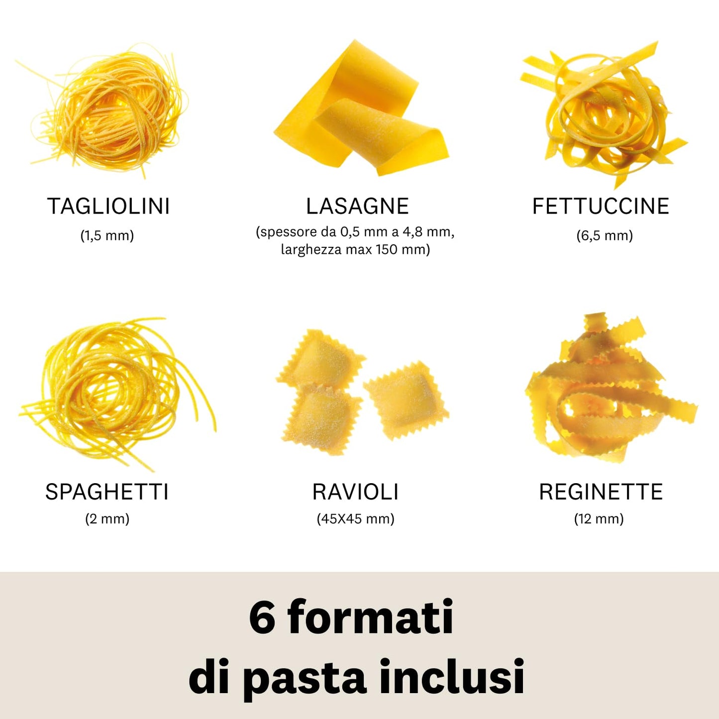 Marcato Multipast Macchina per Pasta Manuale Acciaio Cromato con Accessori : Ravioli, Spaghetti e Reginette
