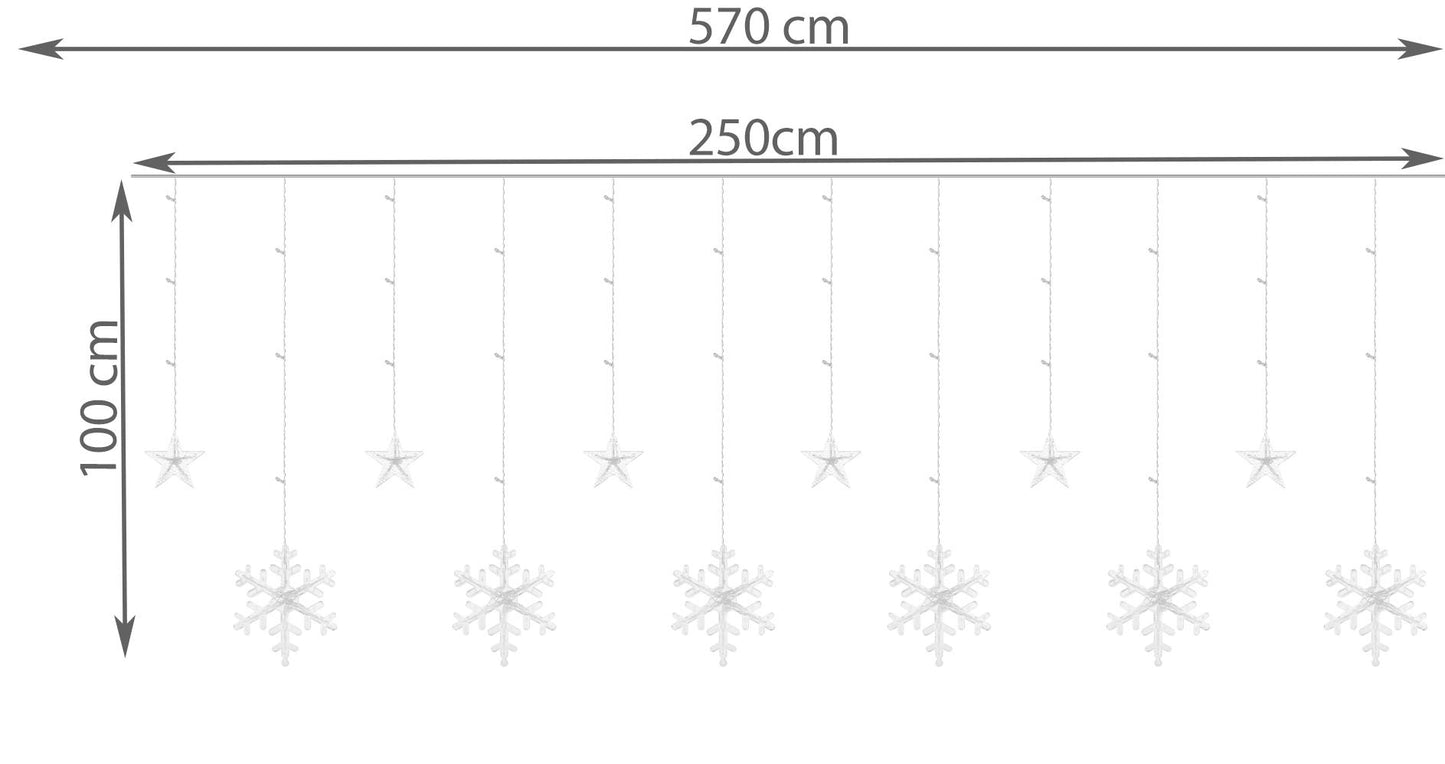 Rideau lumineux 138LED - blanc chaud 31V KŚ11326 marque Iso Trade