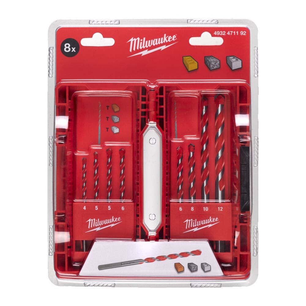 Milwaukee Valigetta in plastica super trapano 7 pezzi, Rosso