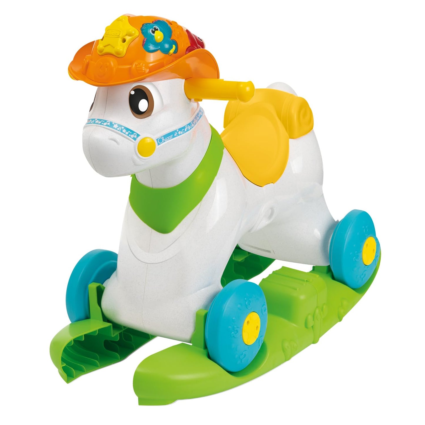 Chicco Baby Rodeo, Ride-on, Children's Rocking Horse, Bilingual Activity Center, 3 Interactive Buttons, Removable Rocking, Made in Italy in Recycled Plastic, Toys for Children 1 - 3 Years