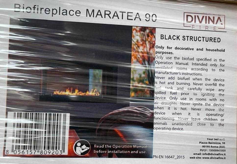 Divina Fire Camino a bioetanolo da Incasso Trifacciale biocamino 3 Lati 90x50 MARATEA 90
