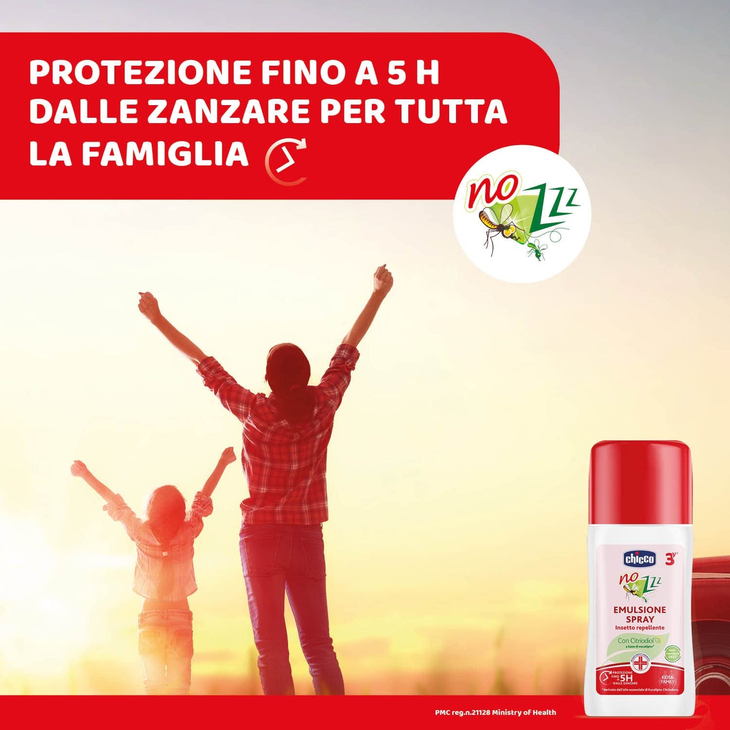 CHICCO Spray Insetto Repellente, 3 anni +, Protezione dalle Zanzare, Presidio Medico Chirurgico, Zanzara Comune, Zanzara Tigre e Zecche