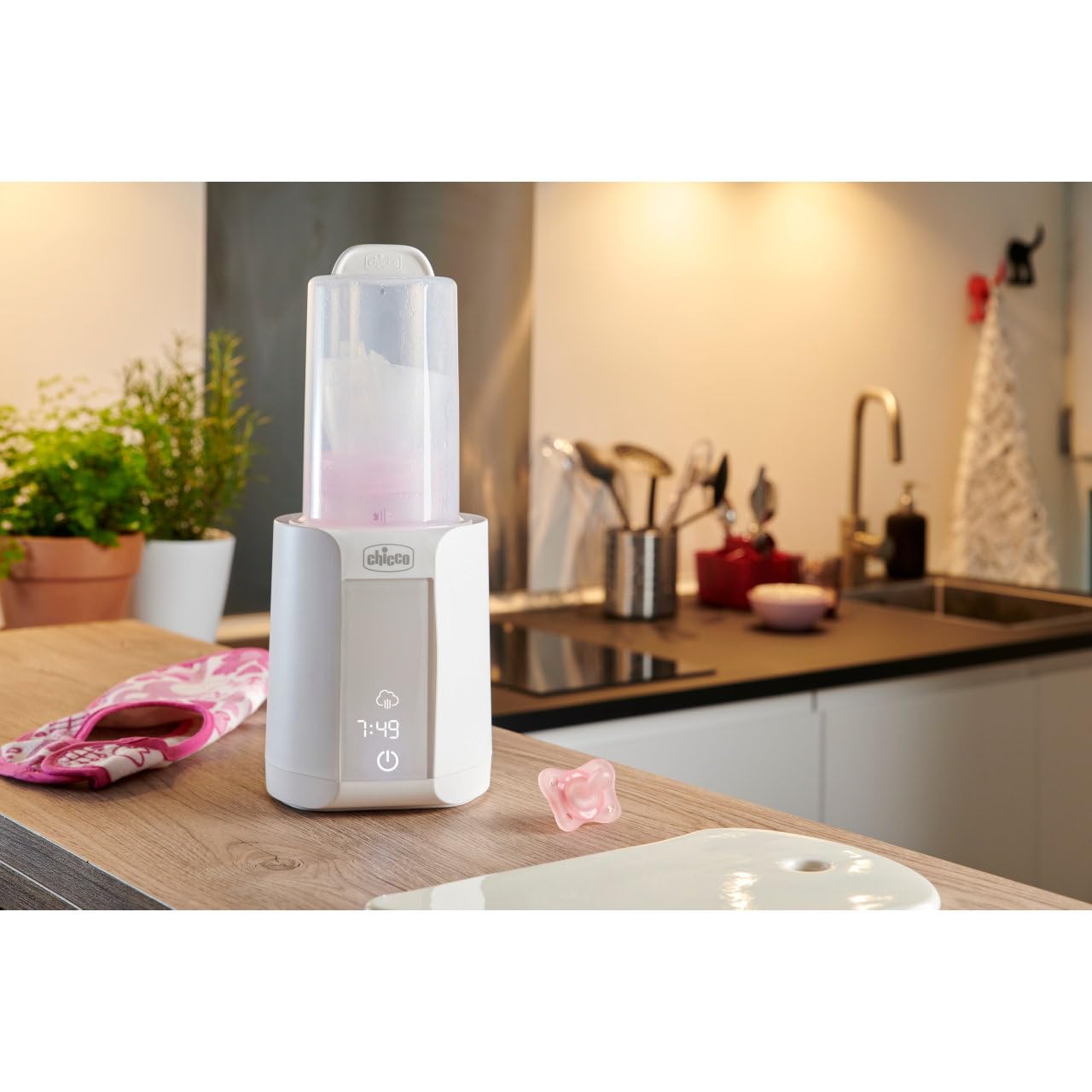 Chicco Scalda Pappa e Scaldabiberon per Neonato 2in1, Funzione Timer e Scongelamento, Funzione Sterilizzazione, anche per Vasetti e Latte Materno, Multifunzione, Bianco