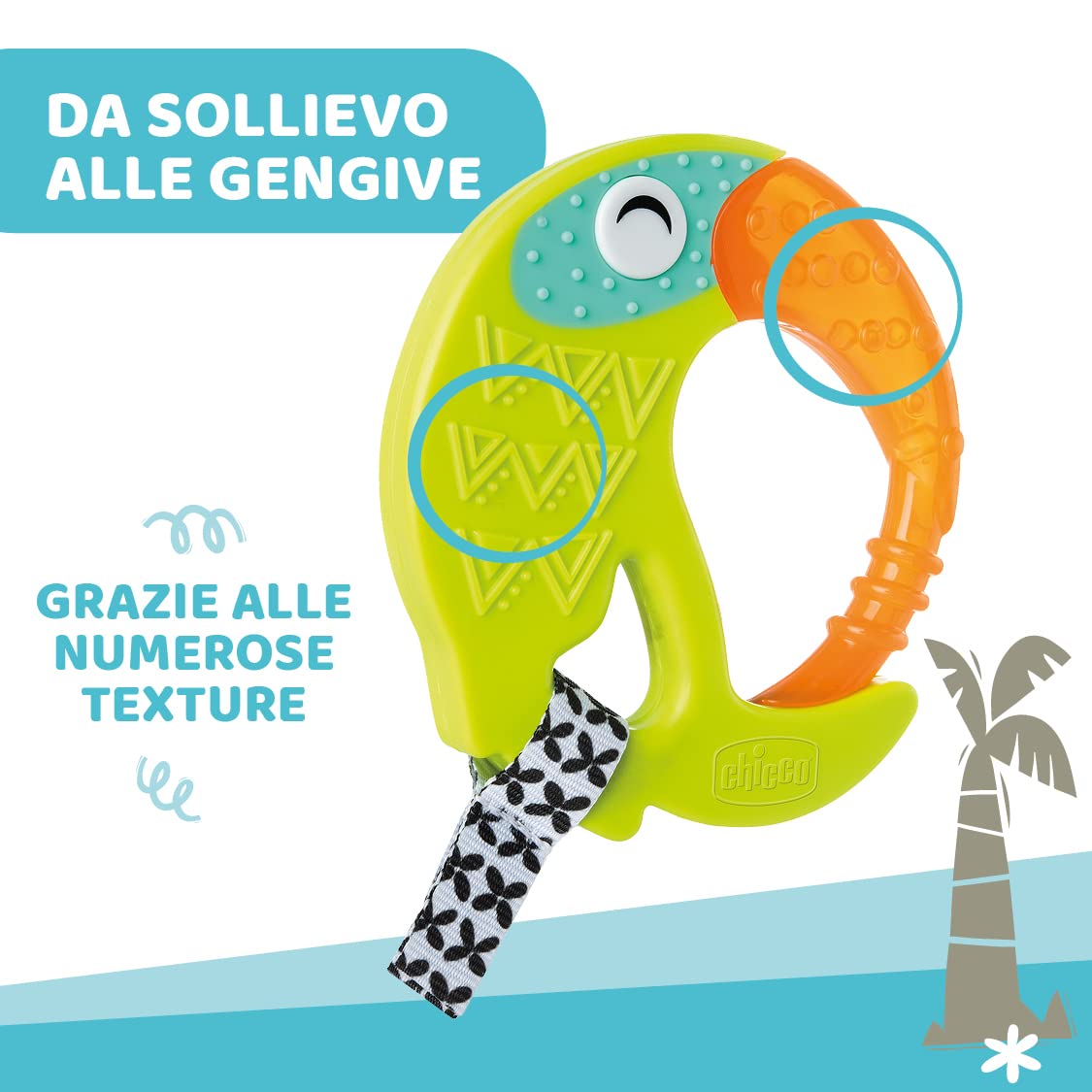 CHICCO Massaggiagengive Funny Refrigerante 6 mesi+ | Massaggia Gengive Tucano