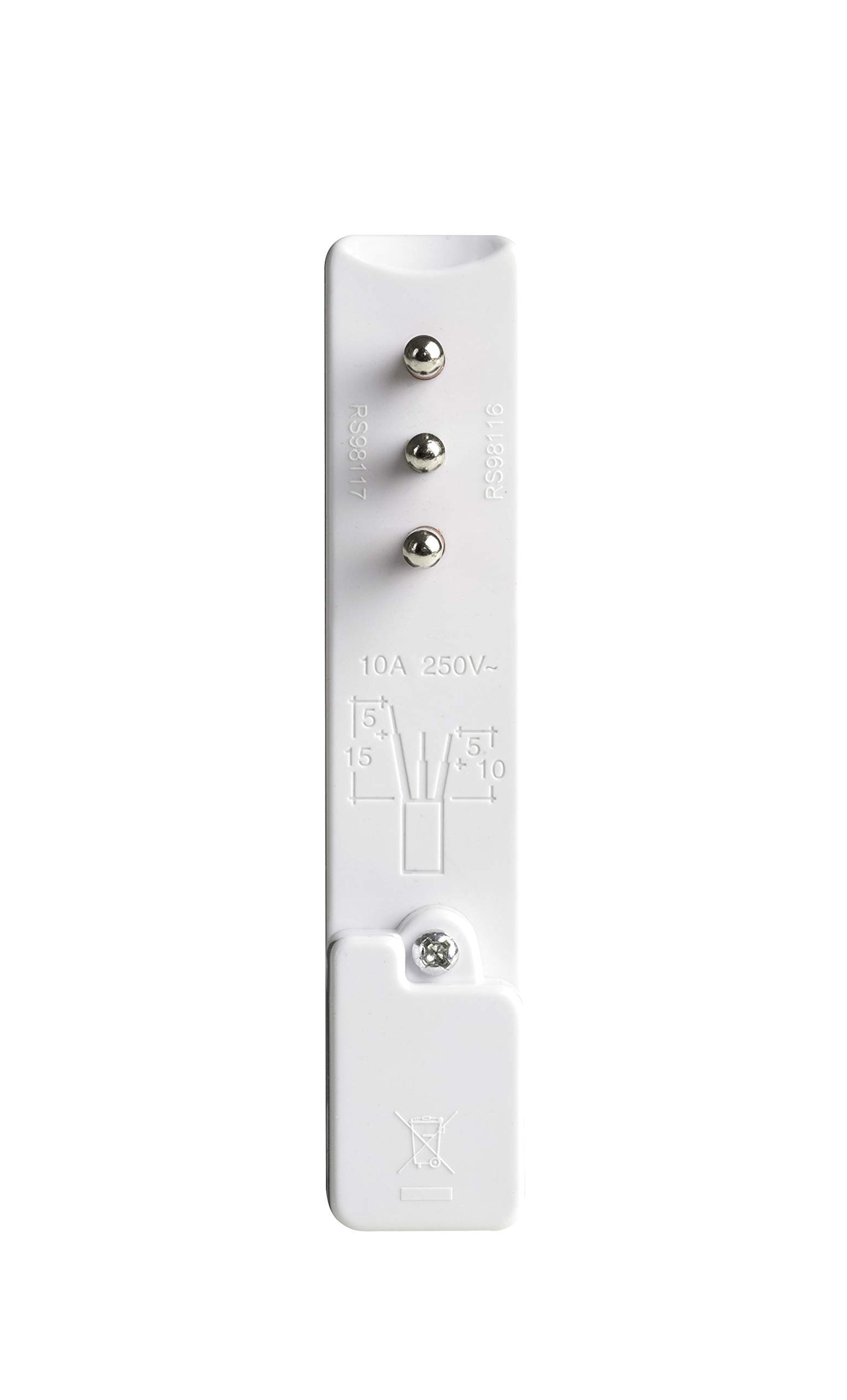 ROSI RS98116 Spina Volante Emilia Flat Bianca Ultra Piatta Spessore 6mm | 2P+T 16A 250V