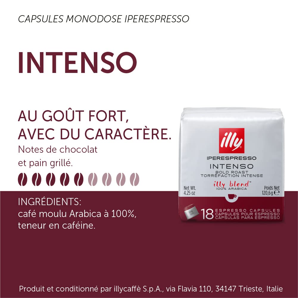 Illy Capsule caffè Iperespresso Torrefatto INTENSO, 6 confezioni da 18 capsule, in totale 108 capsule