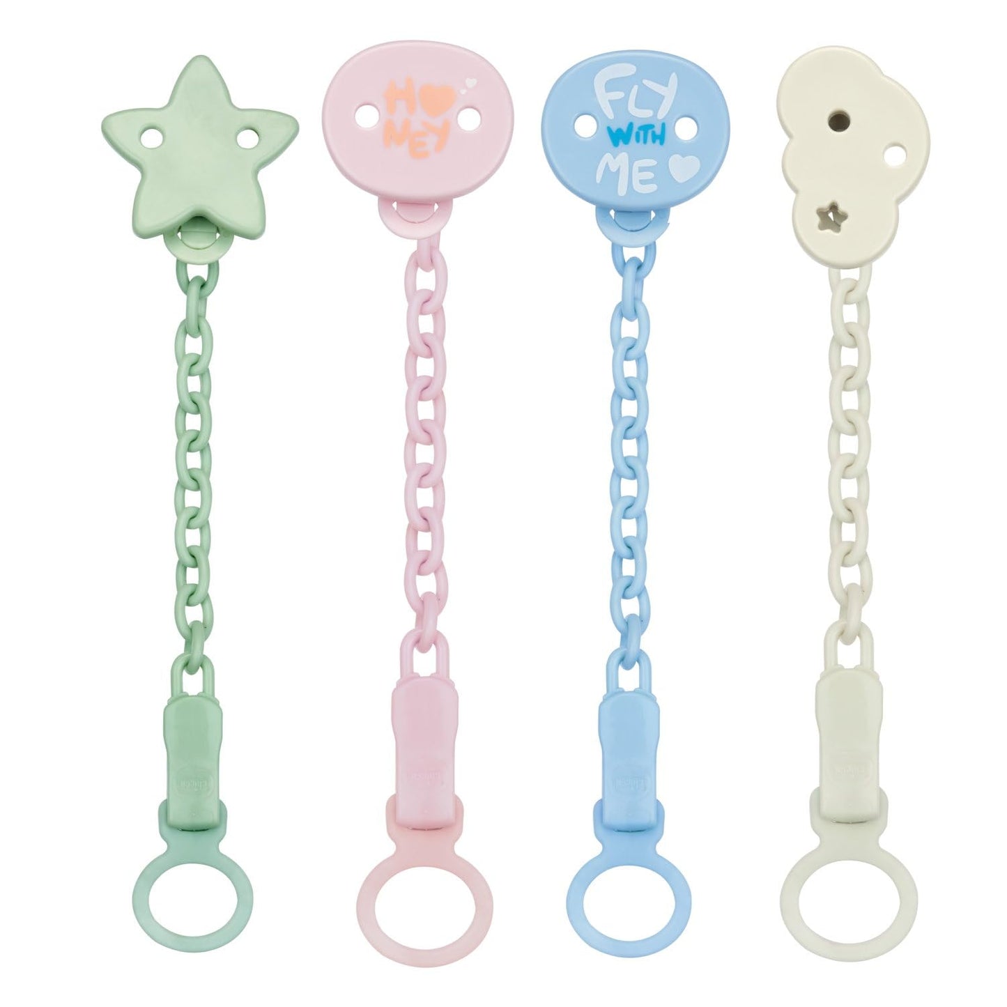 Chicco All You Can Clip, Catenella Portaciuccio, Morbide Clip Portaciuccio per Bambino, Morbida Catenella, Neonato, Azzurro