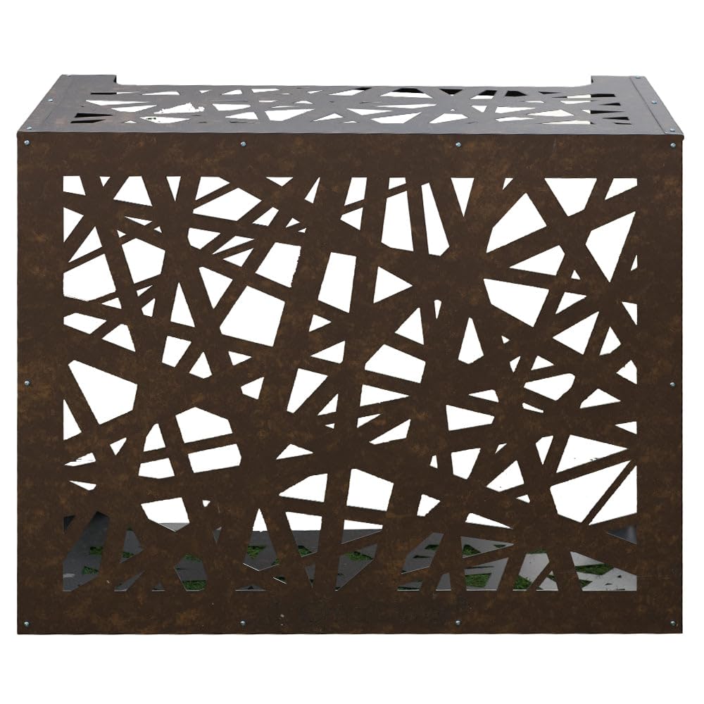 DIVINA HOME Copricondizionatore Copertura per climatizzatore Artist Bronzo Marrone Corten in Alluminio L86 x P44 x H68 cm