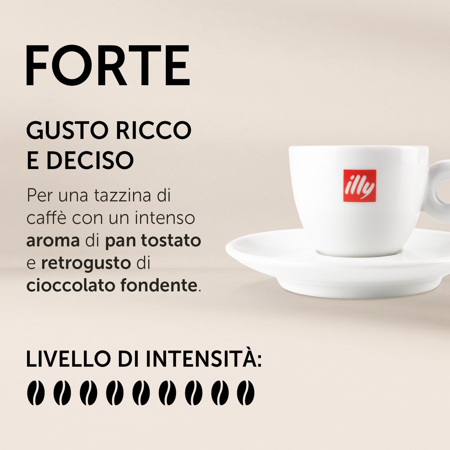 illy, Caffè in Capsule Iperespresso FORTE, 100% Arabica con Intenso Aroma di Pan Tostato e un Retrogusto di Cioccolato Fondente, Gusto Deciso, 6 Confezioni da 18 (108 Capsule Totali)