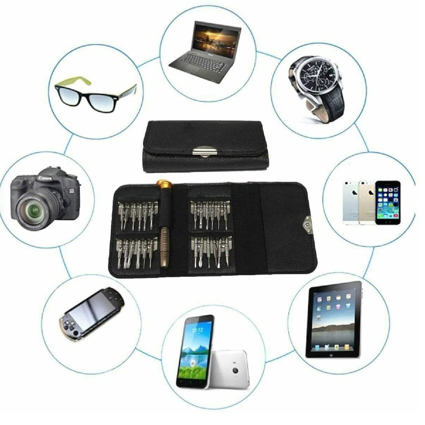 Set 25 cacciaviti di precisione per riparazione smartphone cellulare orologi orologiaio