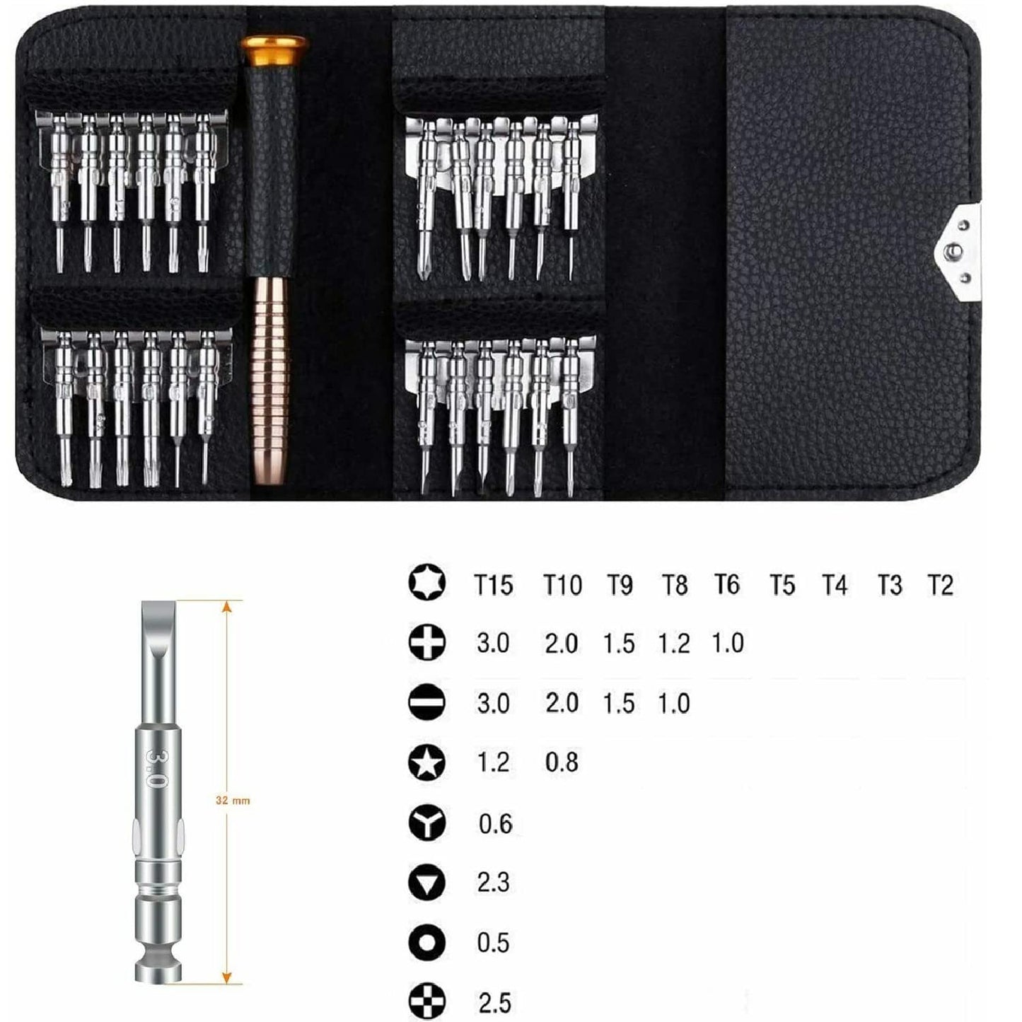 Set 25 cacciaviti di precisione per riparazione smartphone cellulare orologi orologiaio