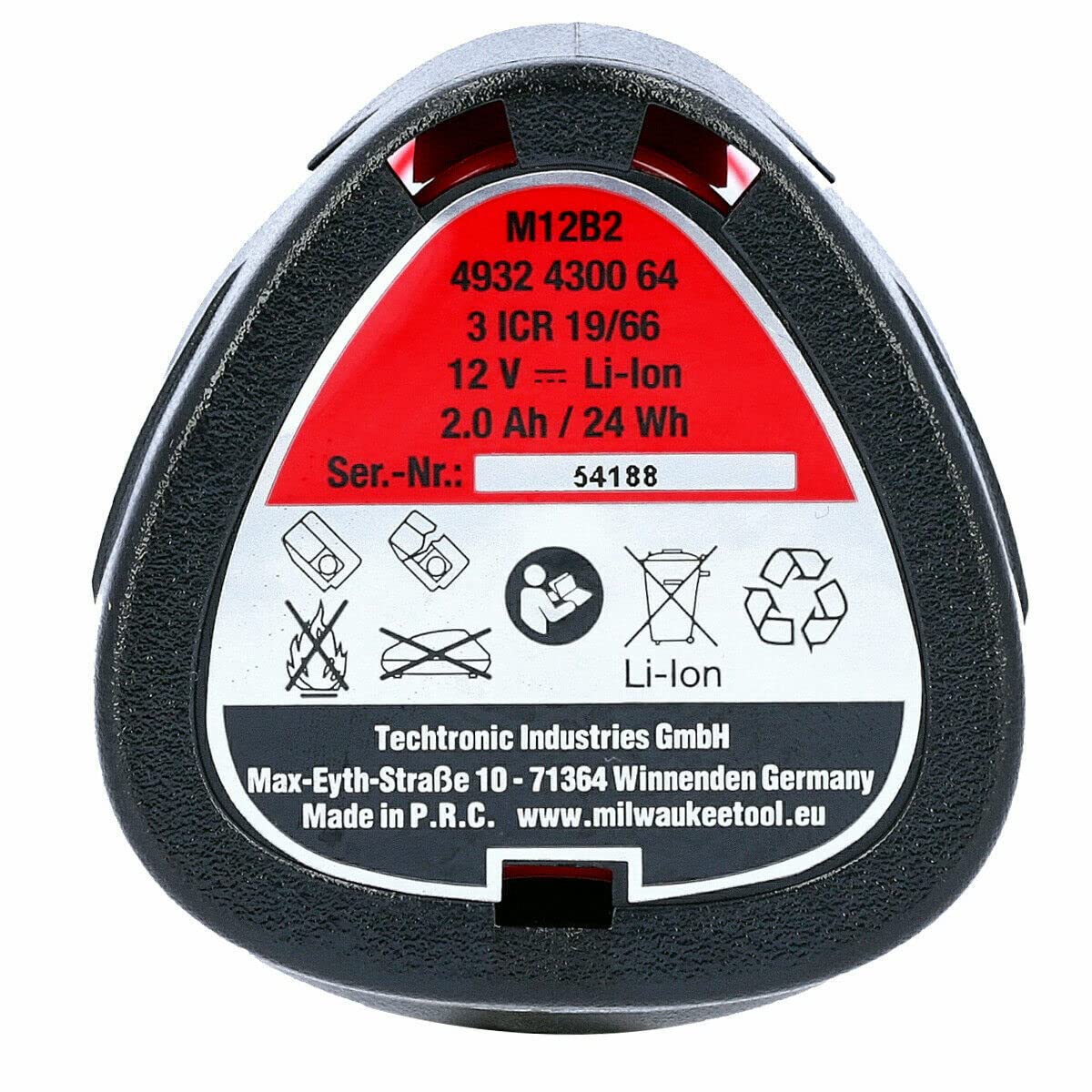 MILWAUKEE | M12 B2 Batteria 12V 2.0Ah Originale Milwaukee REDLINK"
