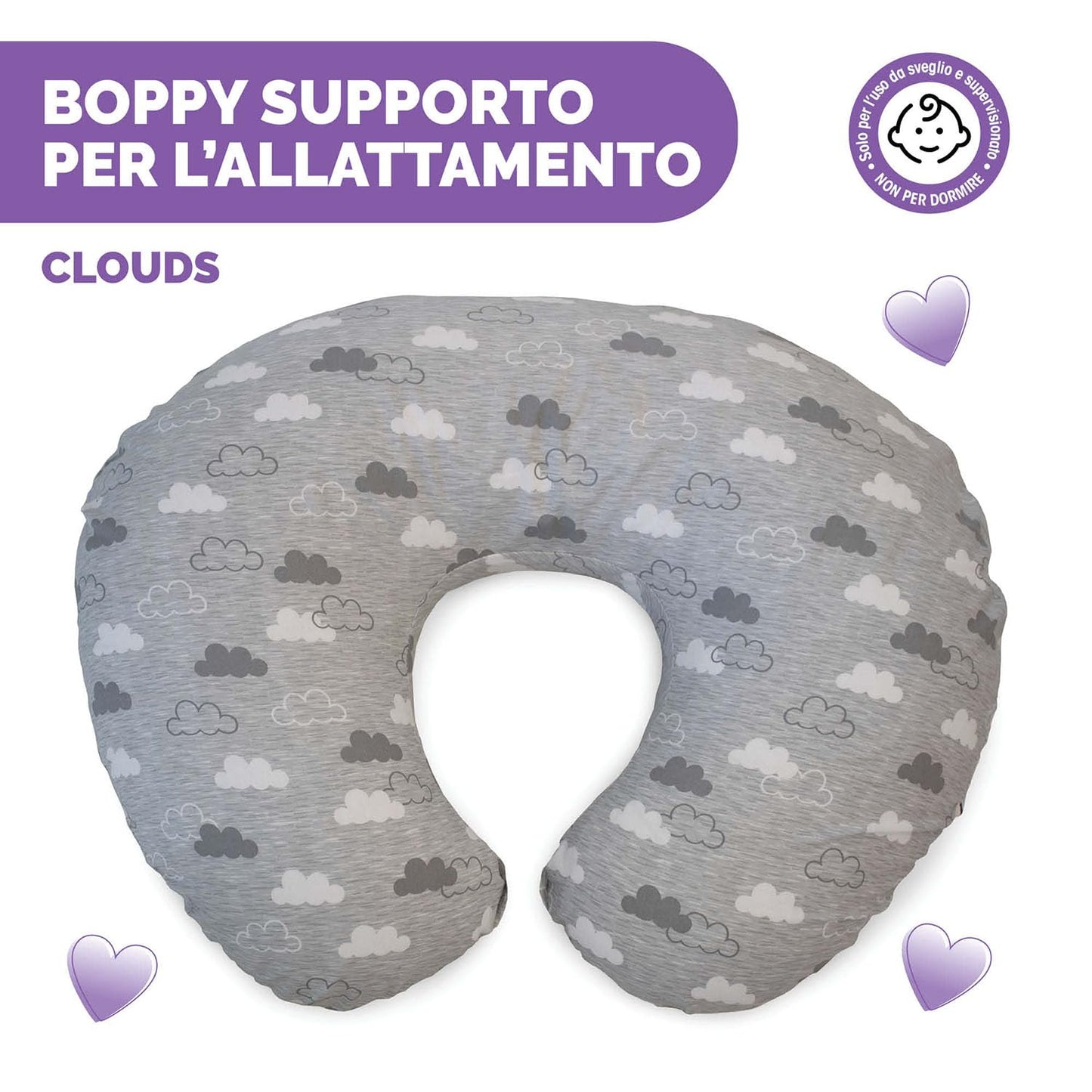Support d'allaitement Boppy également connu sous le nom de coussin d'allaitement pour les nouveau-nés de 0 mois et plus, forme ergonomique avec soutien pour la mère et le bébé, soutien du nouveau-né pour l'allaitement et l'alimentation au biberon