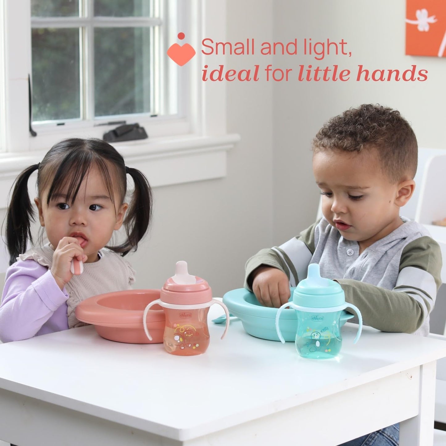 Chicco Posatine Inox, Posate Bambini, Set Pappa, Forchetta e Cucchiaio per Bambini, in Acciaio Inossidabile, Facili da Impugnare, Set Svezzamento Prima Pappa, 2 Pezzi, 18M+, Grigio