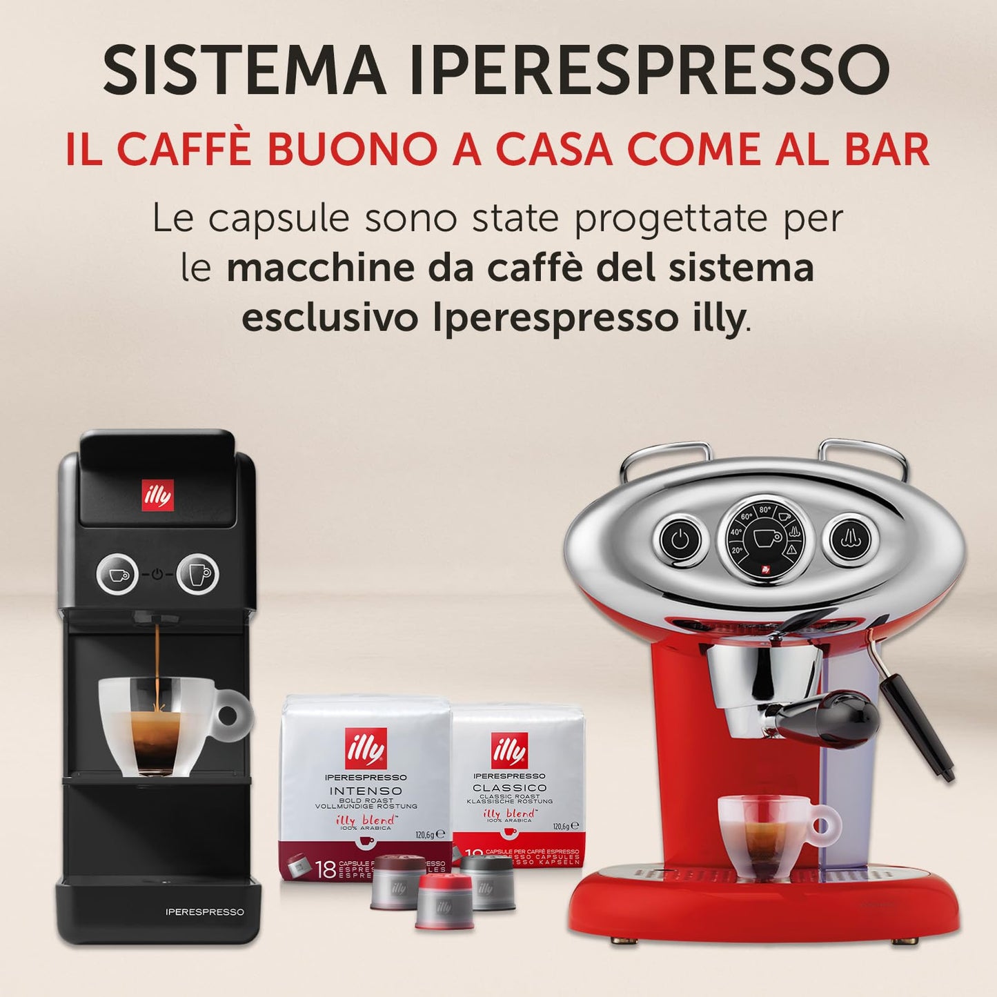 illy, Caffè in Capsule Iperespresso FORTE, 100% Arabica con Intenso Aroma di Pan Tostato e un Retrogusto di Cioccolato Fondente, Gusto Deciso, 6 Confezioni da 18 (108 Capsule Totali)