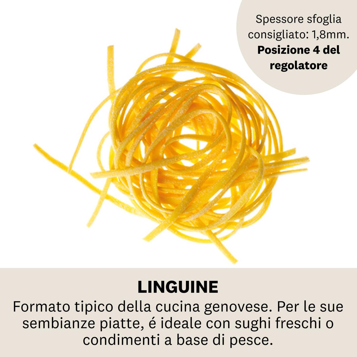 Marcato Accessorio Macchina per la Pasta, per Linguine, Taglio da 3 mm, in Acciaio Cromato, Compatibile con Atlas 150 e Atlasmotor, Accessorio da Cucina Tagliapasta. Formato: Linguine