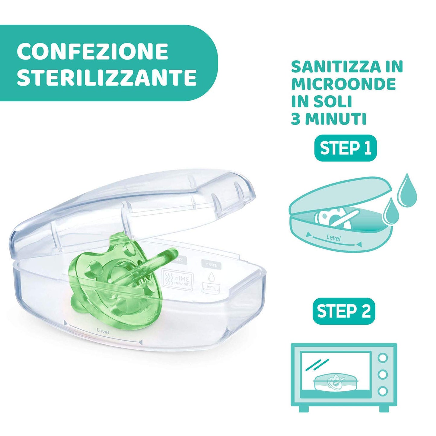 Chicco PhysioForma Ciuccio in Silicone 6 - 16 Mesi, Set di Gommotti Morbidi e Delicati, Supportano la Respirazione Fisiologica e Favoriscono il Corretto Sviluppo della Bocca Azzurro/Verde