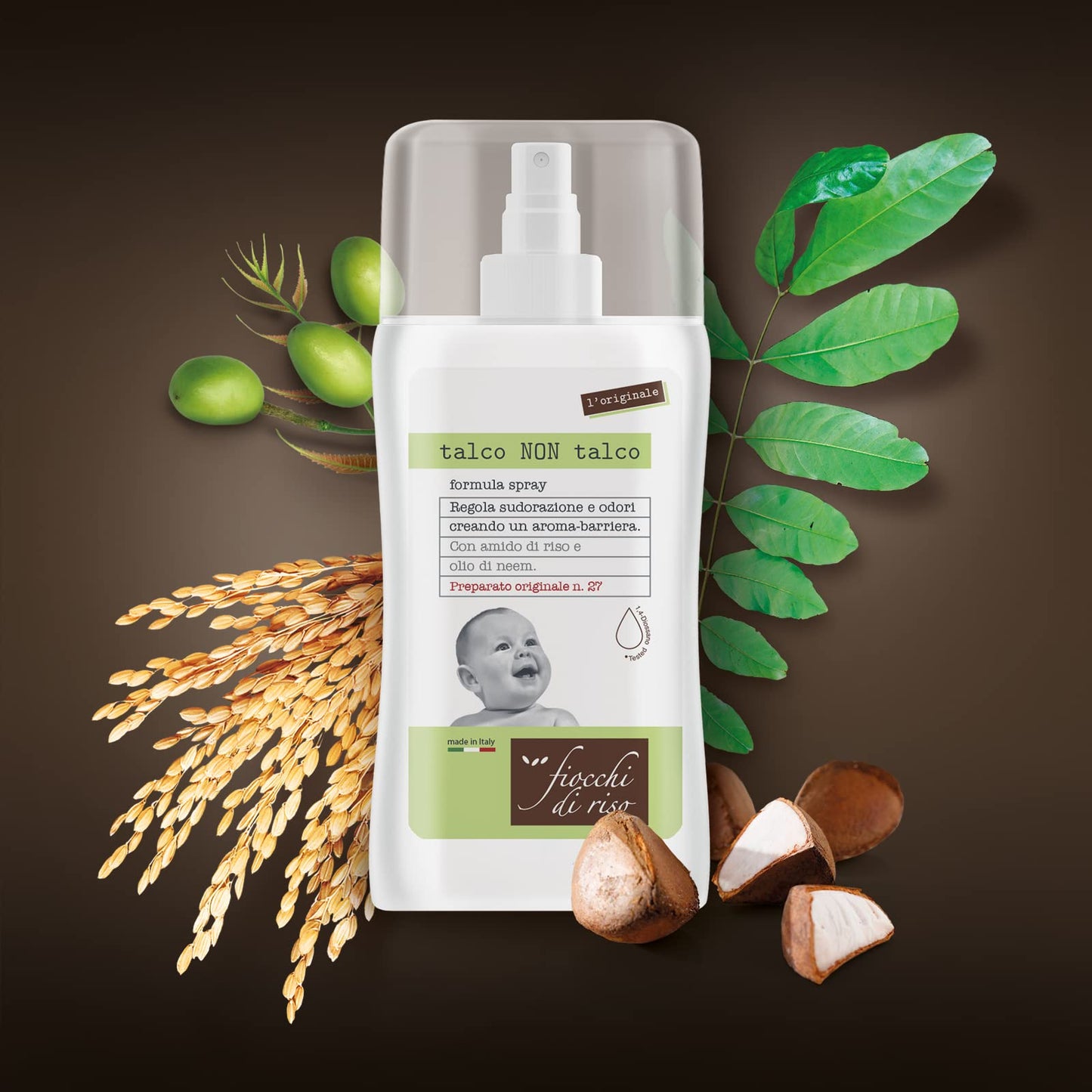 Flocons de riz - DEUX PACK SPRAY Talc NON Talc - 100 ml - SUEUR ET MOUSTIQUES - Régule la transpiration en créant une barrière aromatique.