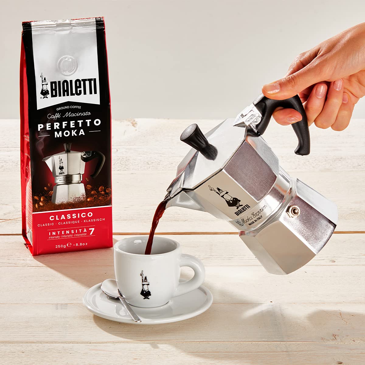 Bialetti Caffettiera 9 Tazze Moka Express Molto Grande in Allumino