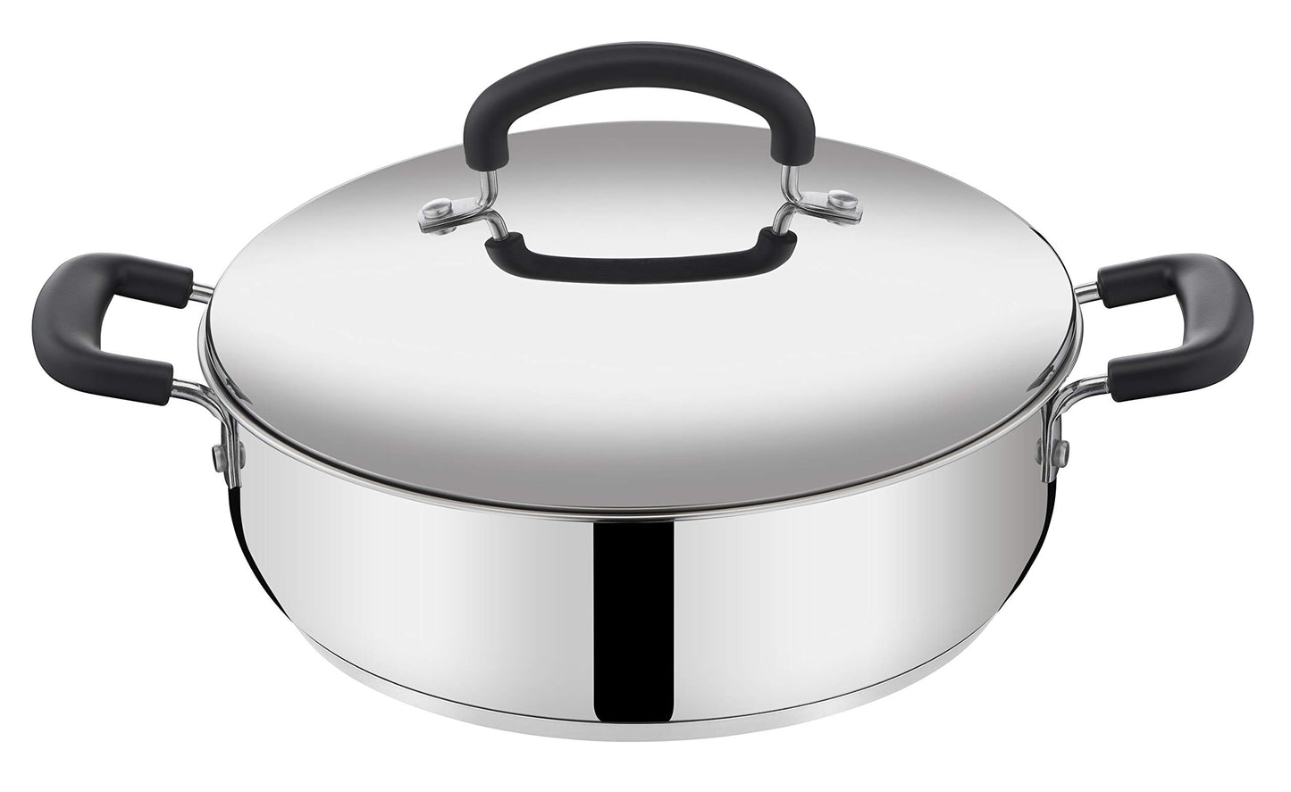 Lagostina Pratica Set di Pentole Induzione, in Acciaio Inox 18/10, 13 Pezzi, Batteria con 4 Casseruole, Pentola, Padella Antiaderente, Mestolo, Schiumarola, Prendispaghetti, 4 Coperchi