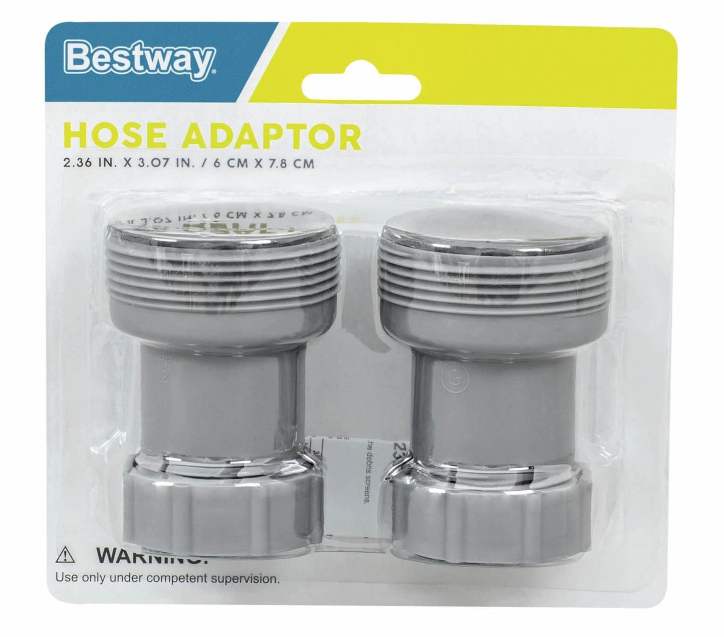 Bestway 58236 Adattatore tubo per piscina fuori terra, Grigio, 2 pezzi