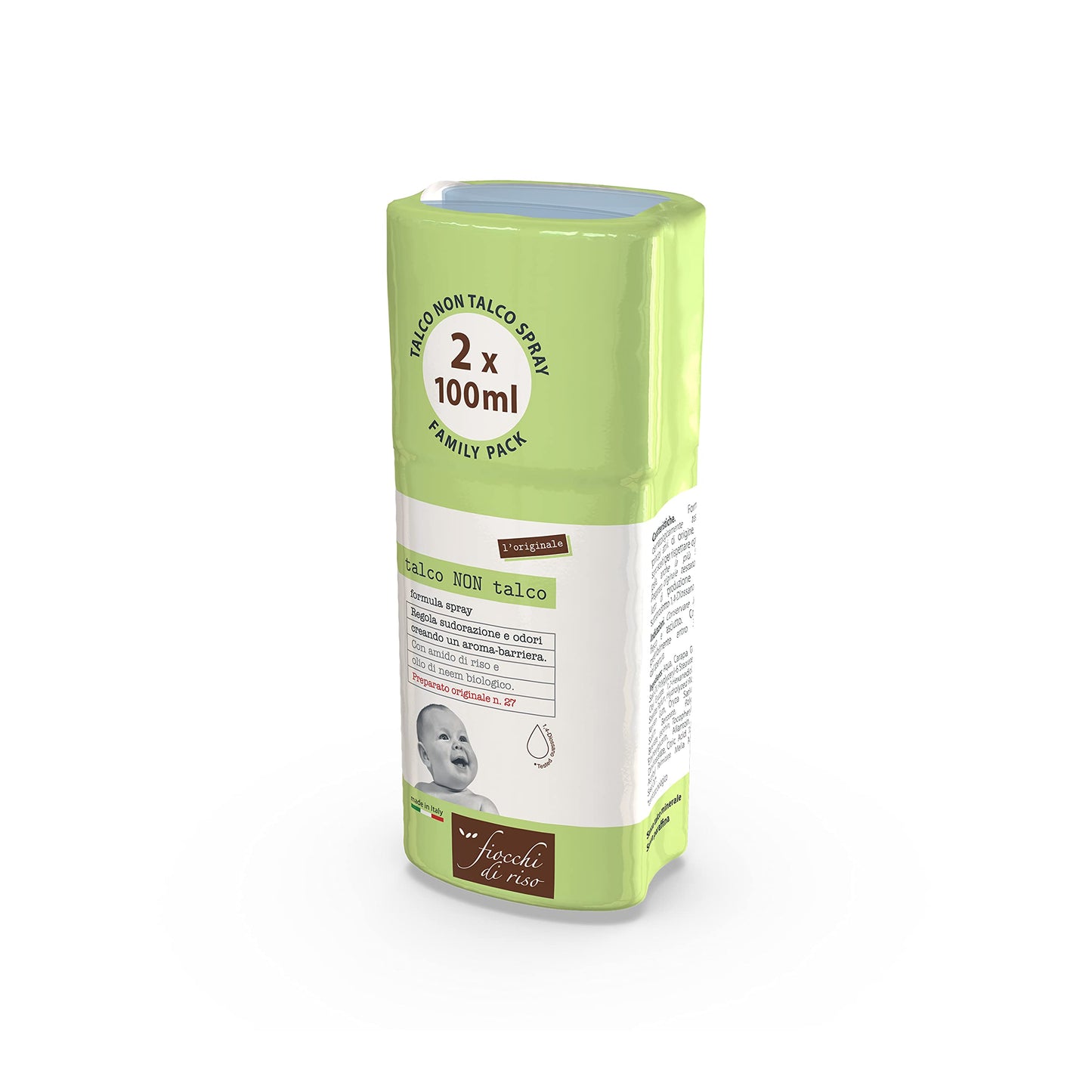 Flocons de riz - DEUX PACK SPRAY Talc NON Talc - 100 ml - SUEUR ET MOUSTIQUES - Régule la transpiration en créant une barrière aromatique.