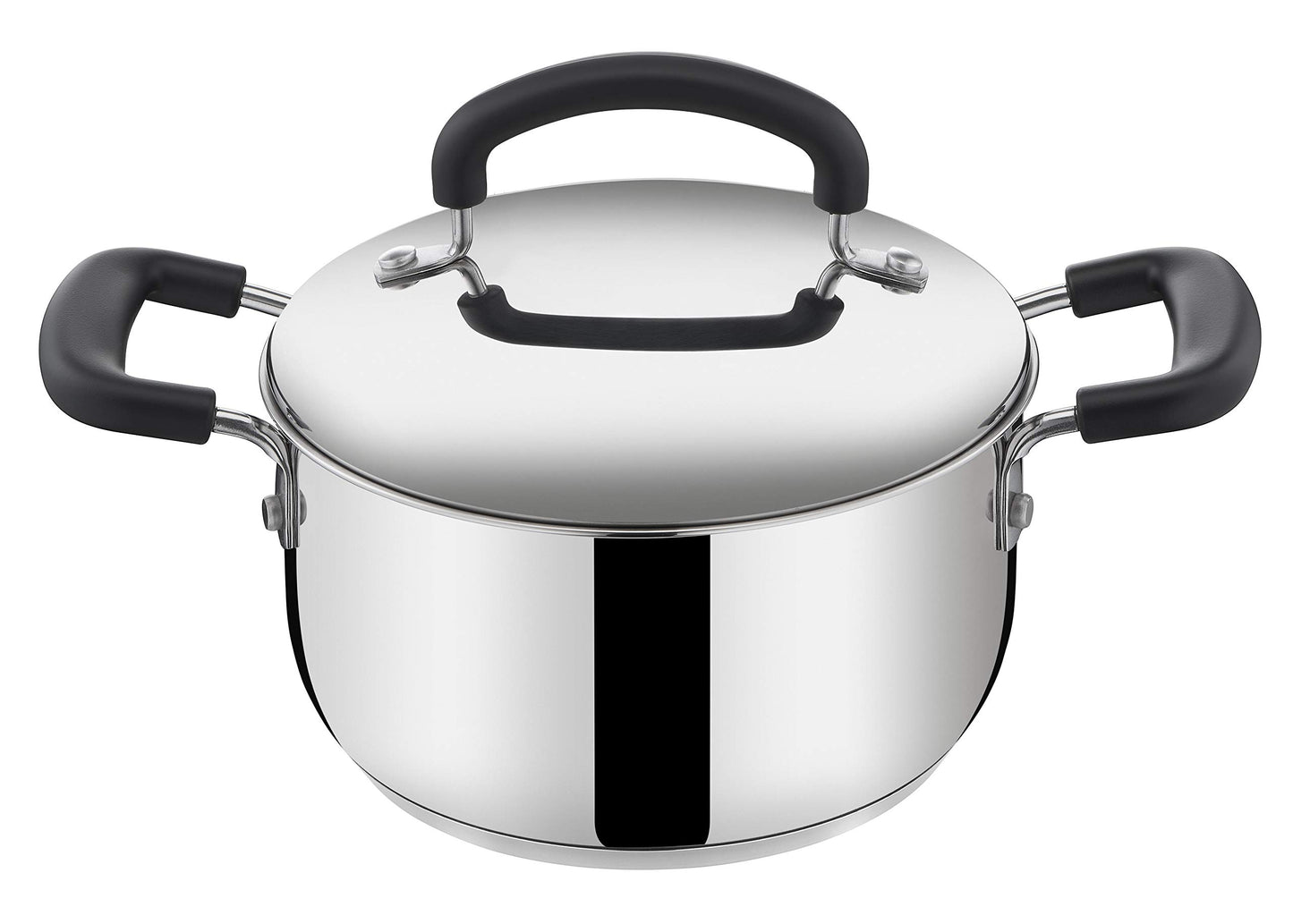 Lagostina Pratica Set di Pentole Induzione, in Acciaio Inox 18/10, 13 Pezzi, Batteria con 4 Casseruole, Pentola, Padella Antiaderente, Mestolo, Schiumarola, Prendispaghetti, 4 Coperchi