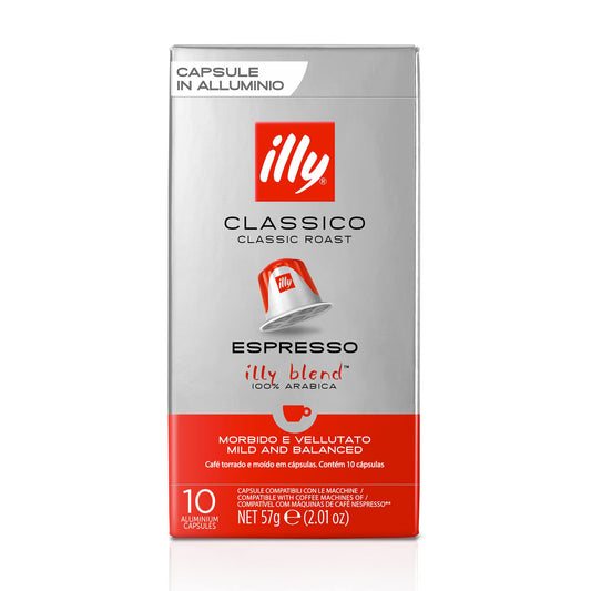 illy CLASSICO Roasted Coffee in Compatible Capsules* - 10 packs of 10 capsules (100 capsules)