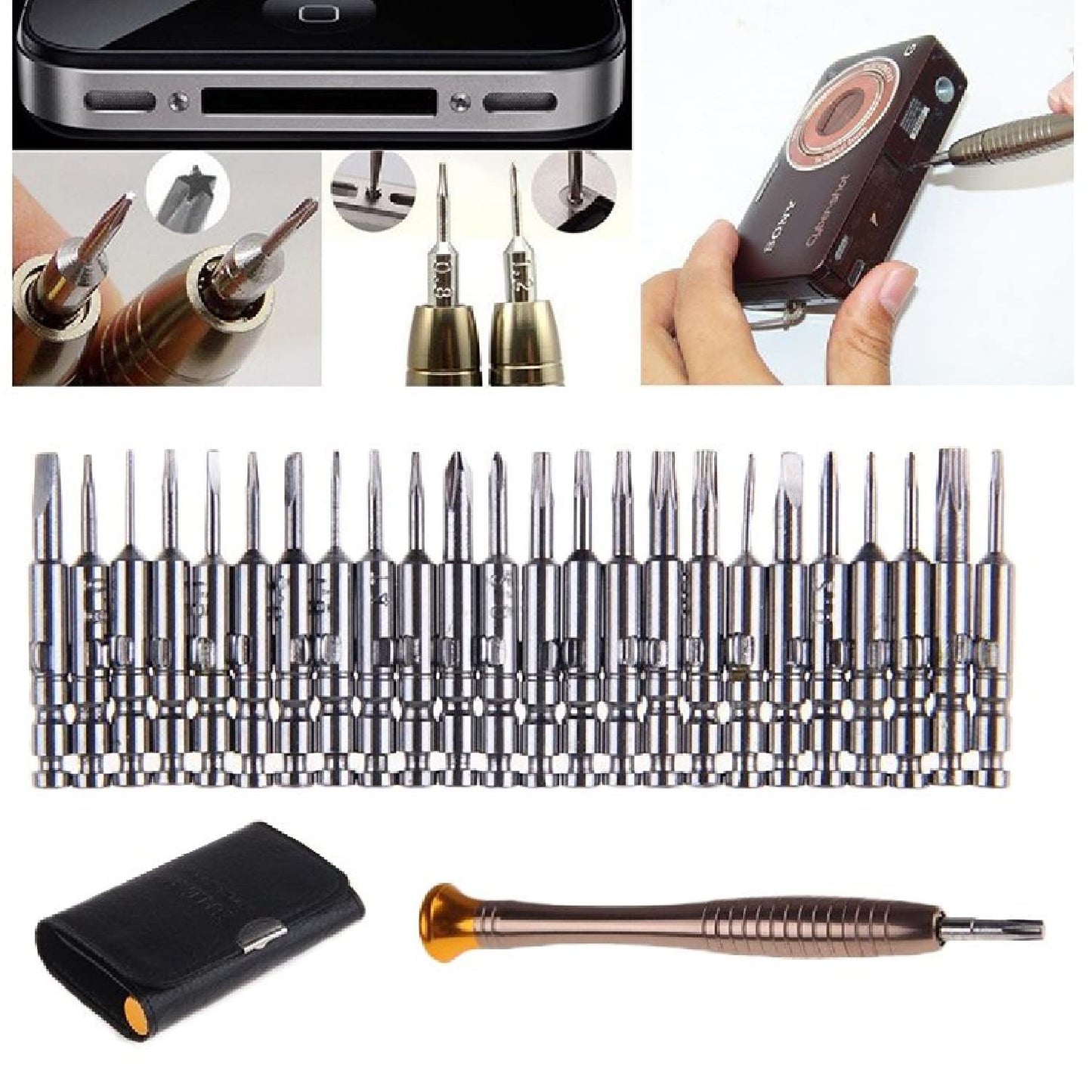 Set 25 cacciaviti di precisione per riparazione smartphone cellulare orologi orologiaio