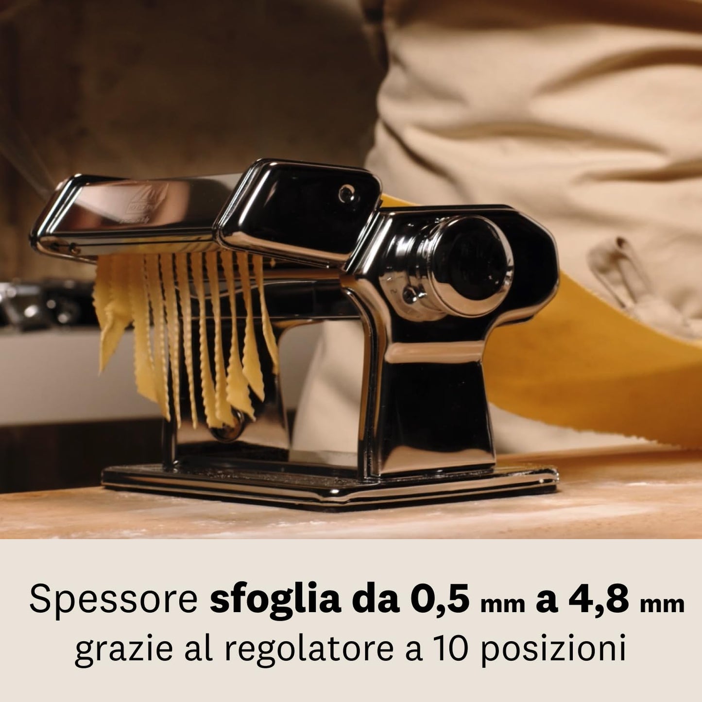 Marcato Multipast Macchina per Pasta Manuale Acciaio Cromato con Accessori : Ravioli, Spaghetti e Reginette