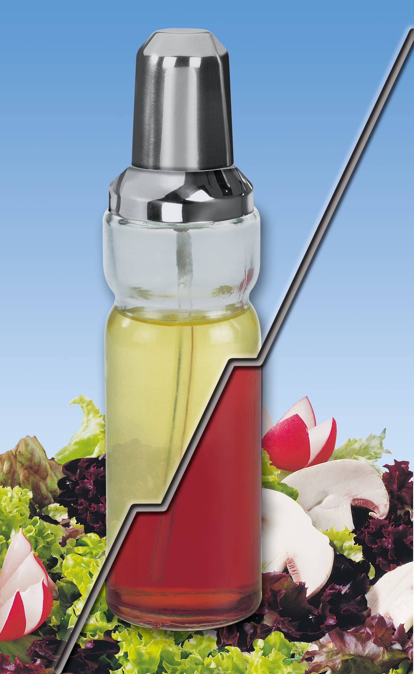 Fackelmann Oliera Trasparente a Spruzzo, Acciaio Inox, Argento, 200 ml