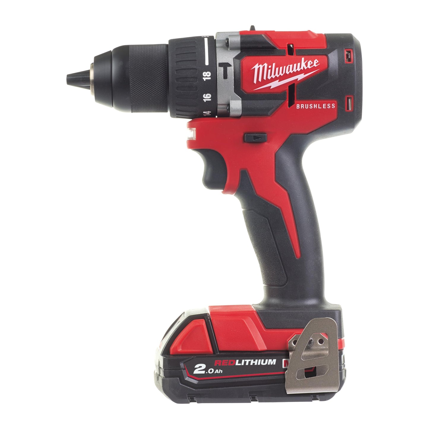 MILWAUKEE M18CBLPD-202C | Trapano a percussione compatto 18V Brushless, con 2 Batterie da 2,0Ah M18™