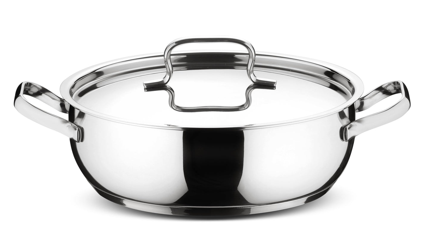 Lagostina Set of Induction, Gas and Oven Cookware in 18/10 Stainless Steel, 13 Pieces, Triple Layer Lagoseal Plus Bottom, Cookware Set with 4 Saucepans, 2 Saucepans, 4 Lids, 3 Kitchen Utensils