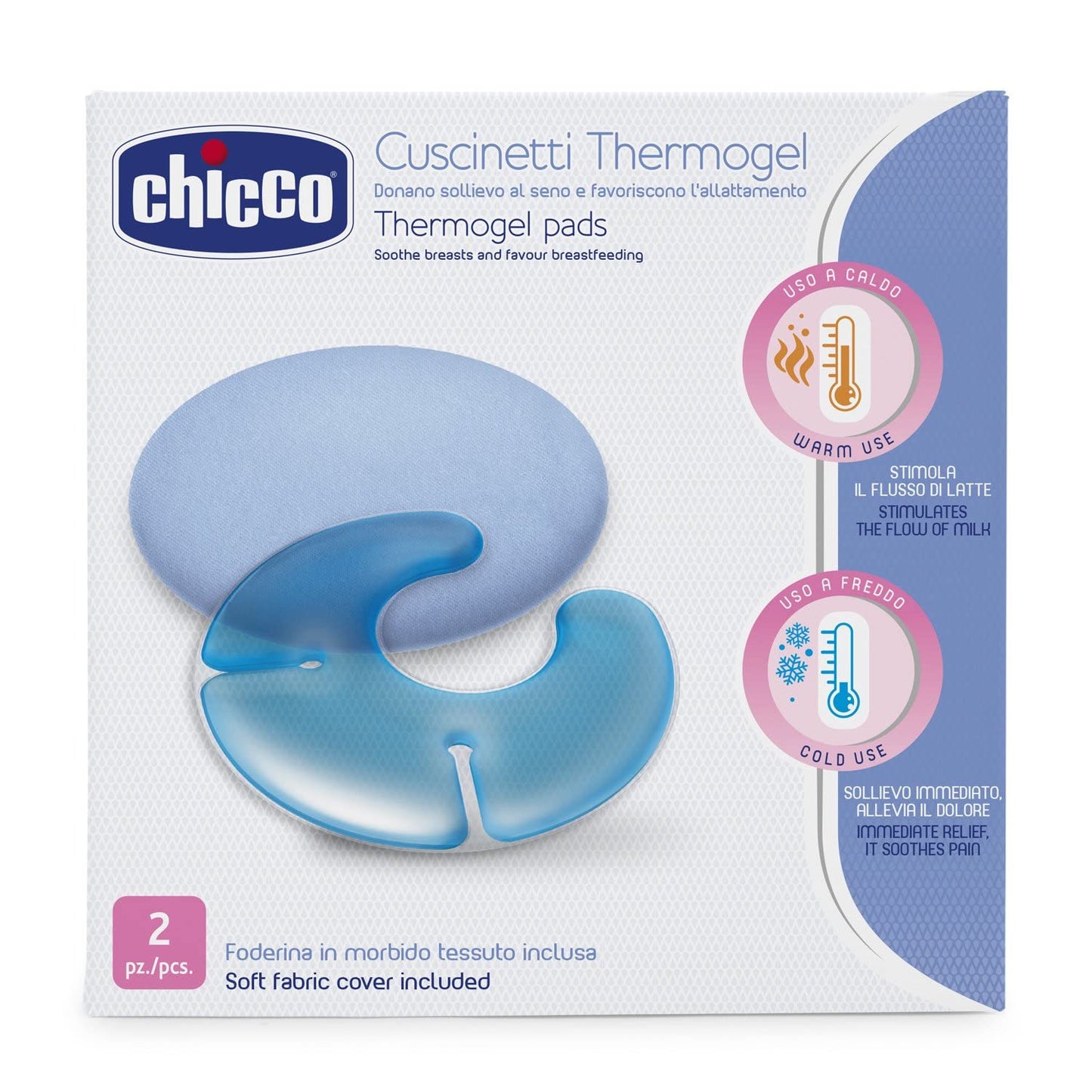 CHICCO 2 Cuscinetti Thermogel Sollievo per Seno Allattamento Gel Freddo Termico