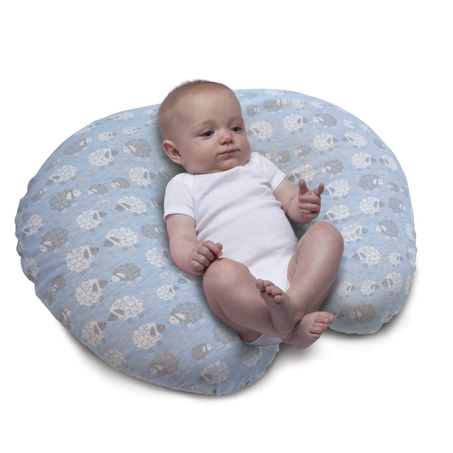 Support d'allaitement Boppy également connu sous le nom de coussin d'allaitement pour les nouveau-nés de 0 mois et plus, forme ergonomique avec soutien pour la mère et le bébé, soutien du nouveau-né pour l'allaitement et l'alimentation au biberon