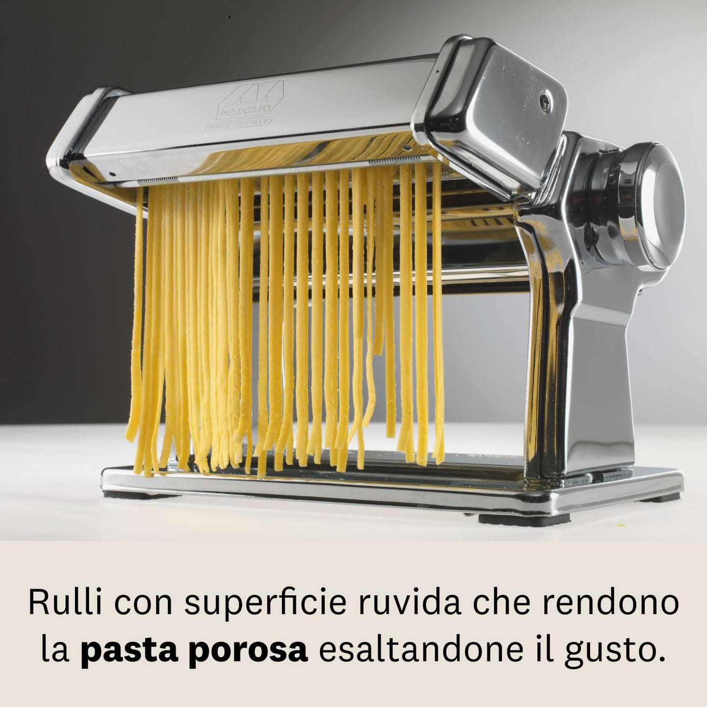 Marcato Accessorio Macchina per la Pasta, per Linguine, Taglio da 3 mm, in Acciaio Cromato, Compatibile con Atlas 150 e Atlasmotor, Accessorio da Cucina Tagliapasta. Formato: Linguine