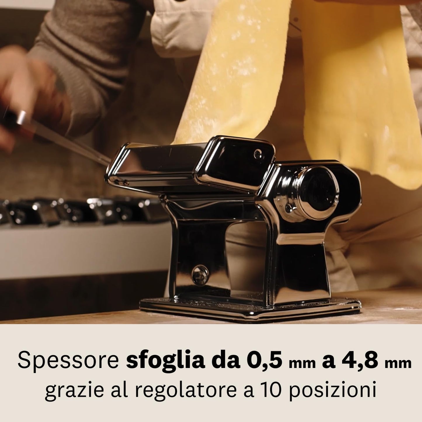 Marcato GS-PASTASET Macchina per Pasta Manuale con Inclusi Accessori per Ravioli e Spaghetti, Acciaio Cromato, Argento, 20,3x14x20,3 cm