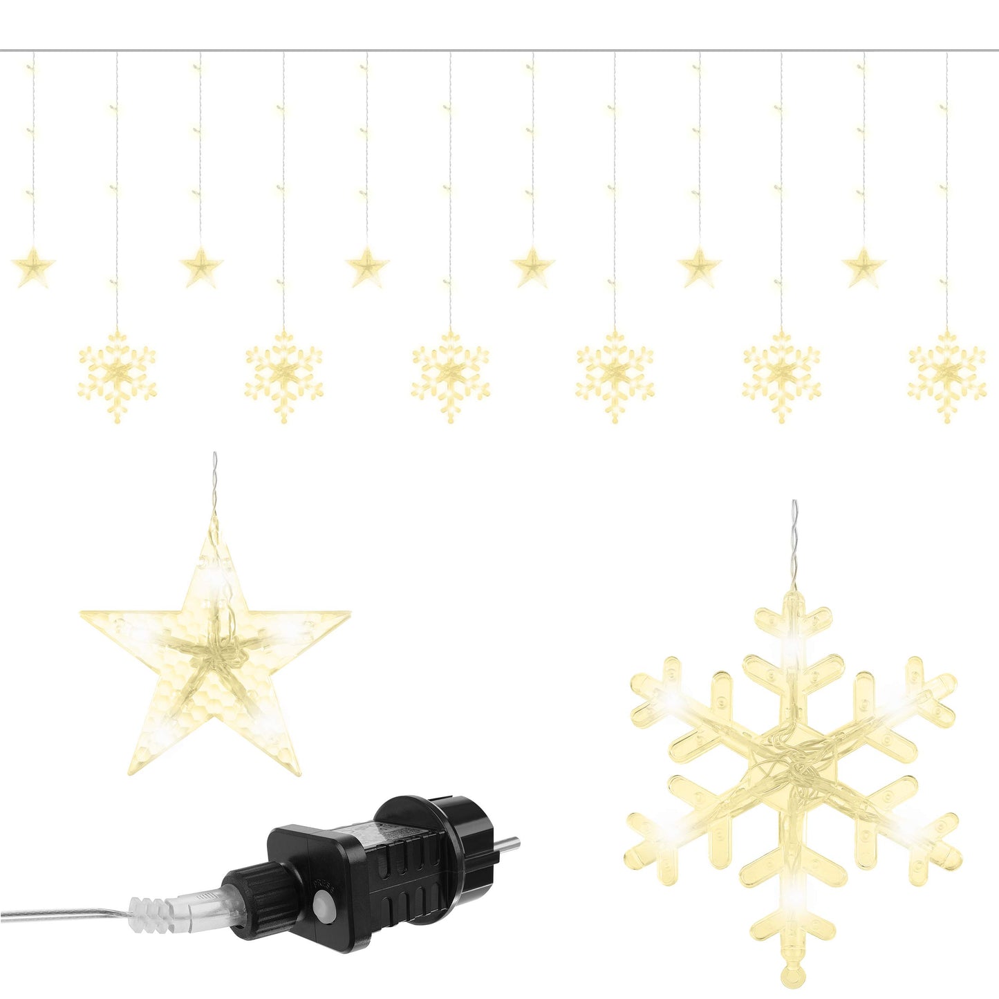 Rideau lumineux 138LED - blanc chaud 31V KŚ11326 marque Iso Trade