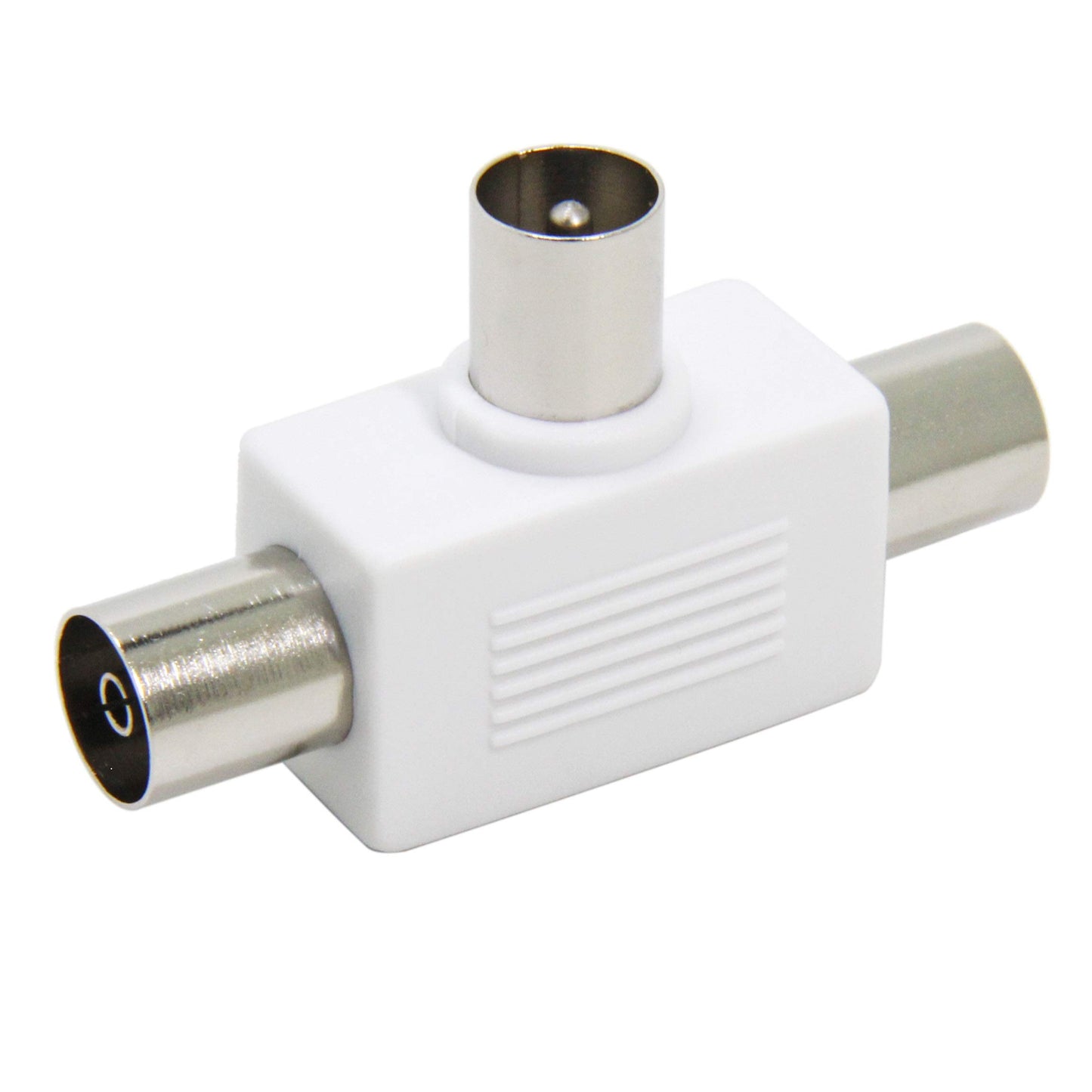 Splitter antenna a 2 vie, confezione da 2, 1 spina maschio a 2 jack femmina, connettore adattatore coassiale Ancable TV RF