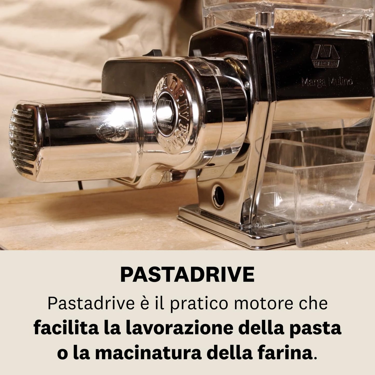 Marcato PD-220V Motore per Macchina per Pasta, 100W, Plastica, Argento